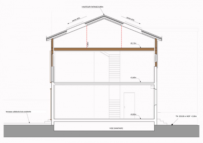 RHABILITATION ET SURLVATION D'UNE MAISON DE VILLE EN OSSATURE BOIS : coupe-50